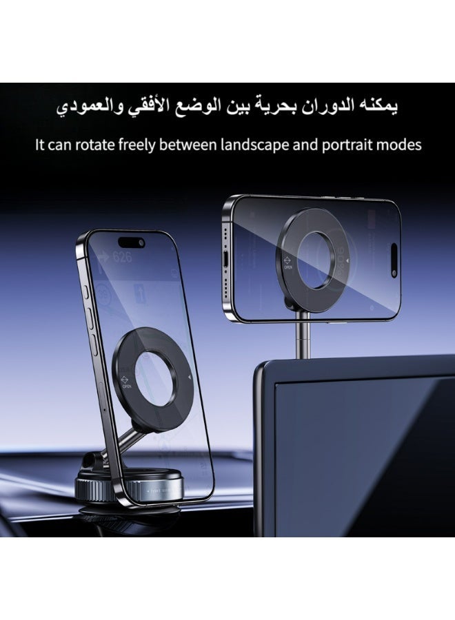 حامل هاتف سيارة لـ MagSafe قوي بمغناطيس 3600 غرام-قوة وذراع معدني دوار 360 درجة لسلسلة iPhone 17/16/15 وحامل هاتف سيارة عالمي لأندرويد - Image 2